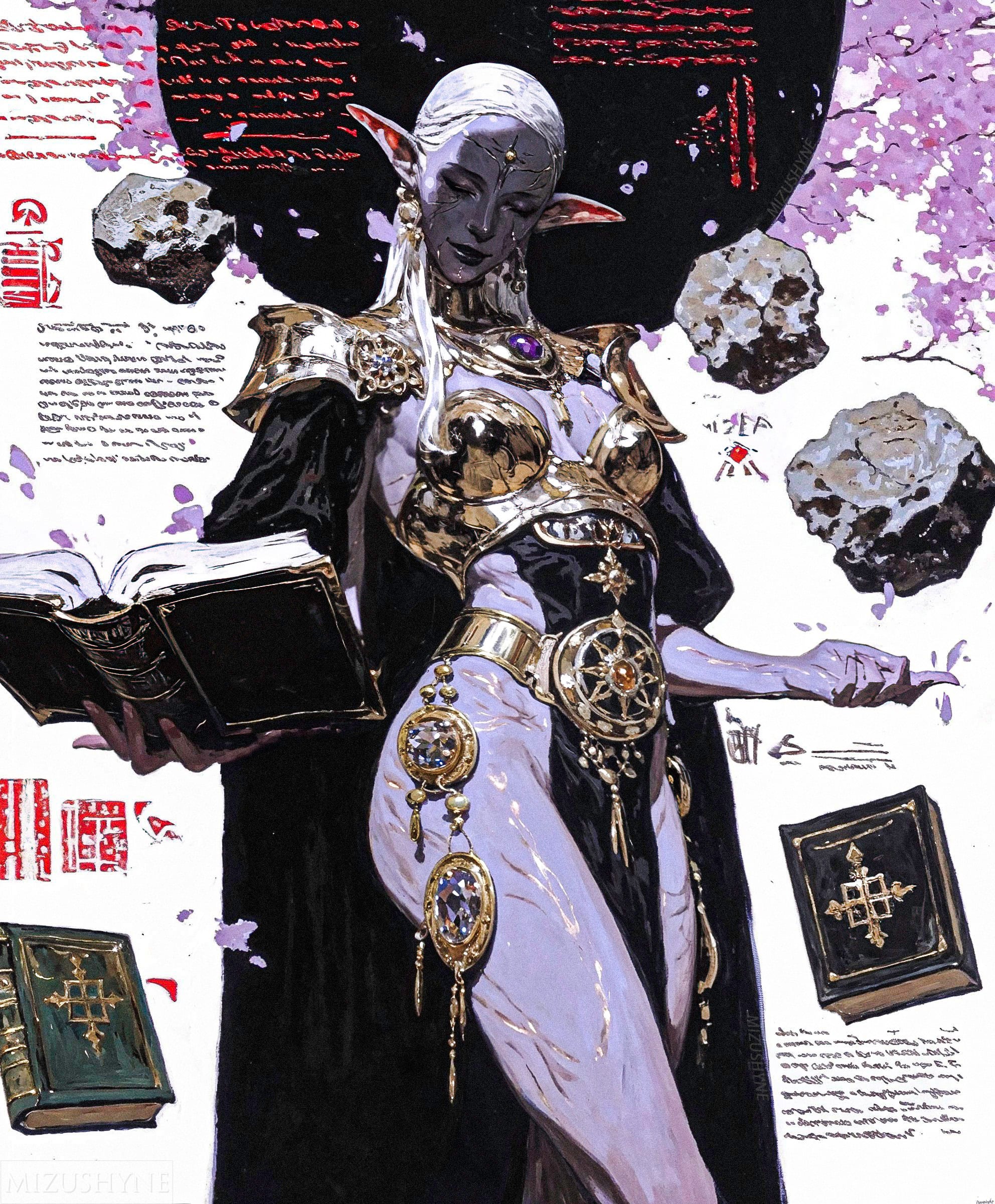 Gold plated digital character armor under studio lighting